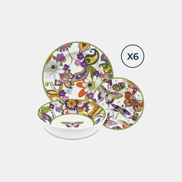 Melamine Dinner Set for 6 – Amazonia Collection Amprio Milano