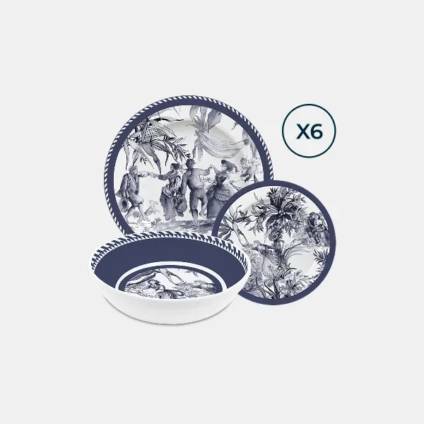 Melamine Dinner Set for 6 – Versailles Collection Amprio Milano