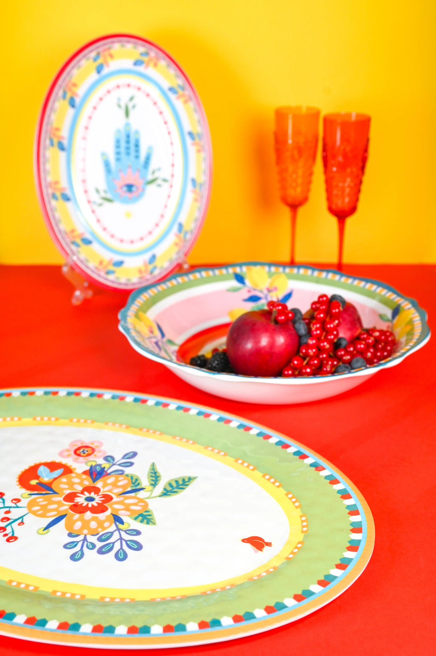 Melamine Serving Plate Oval - Mamma Mia - Amprio Milano