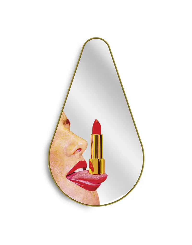 Mirror Gold Frame Pear Shape Lipsticks Seletti
