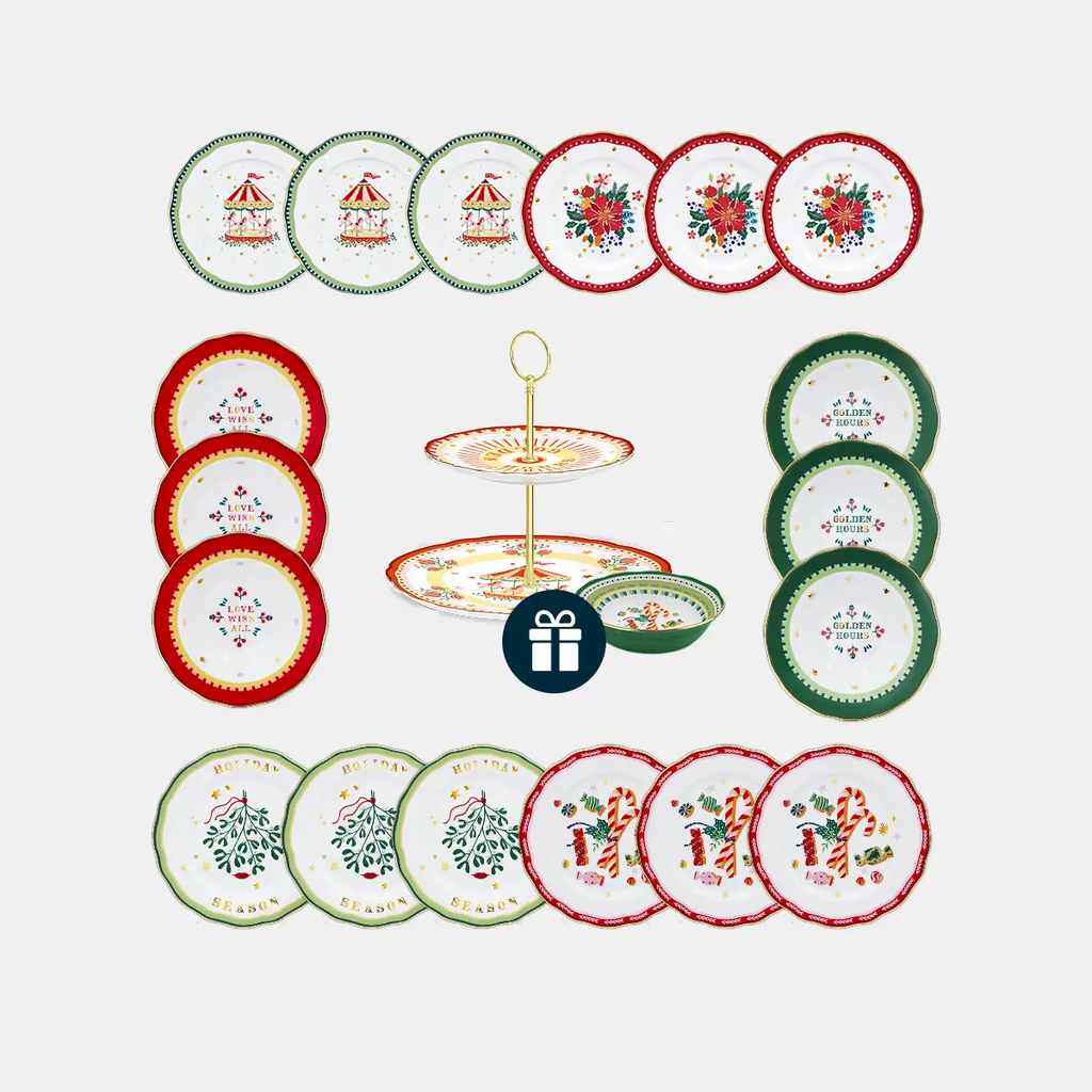 Porcelain Dinner Set for 6 People – Mamma Mia Xmas Amprio Milano