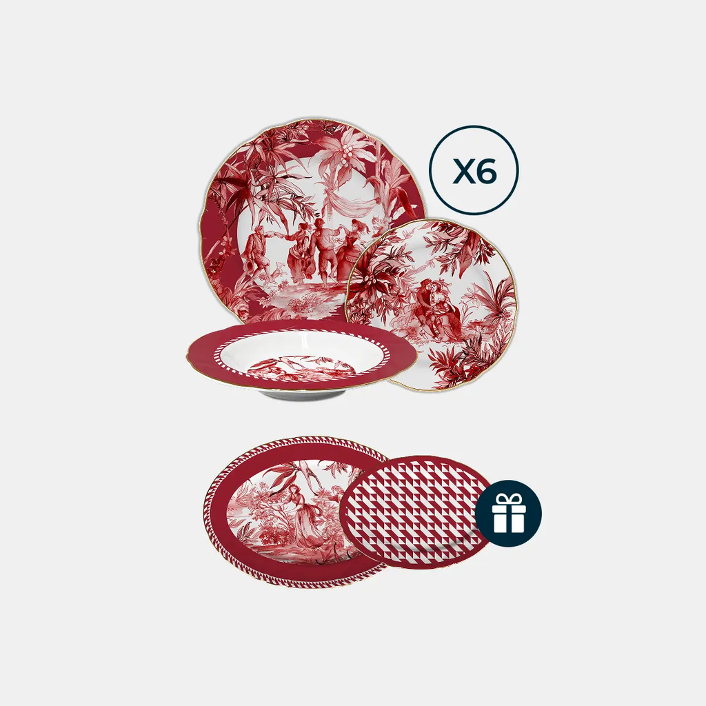 Porcelain Dinner Set for 6 – Le Rouge Amprio Milano