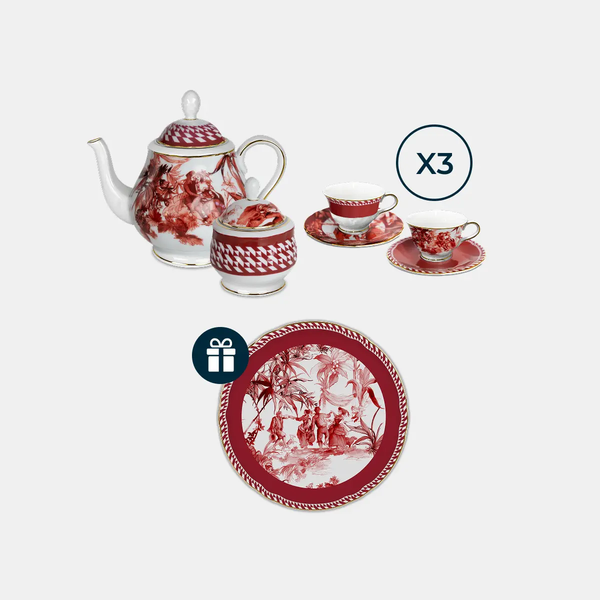 Porcelain Tea Set for 6  – Le Rouge Amprio Milano