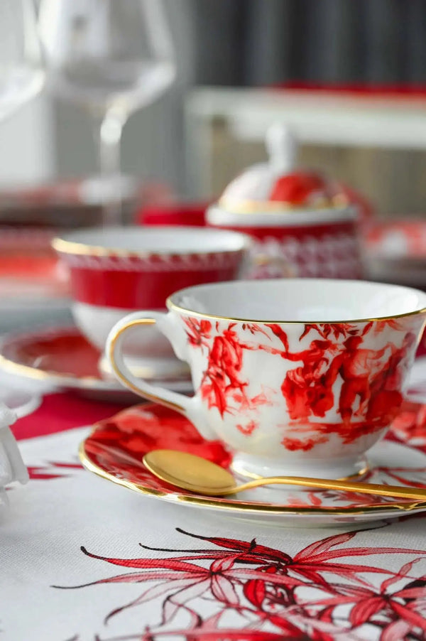 Sest 2 Tea Cups Porcelain – Le Rouge – Amprio Milano