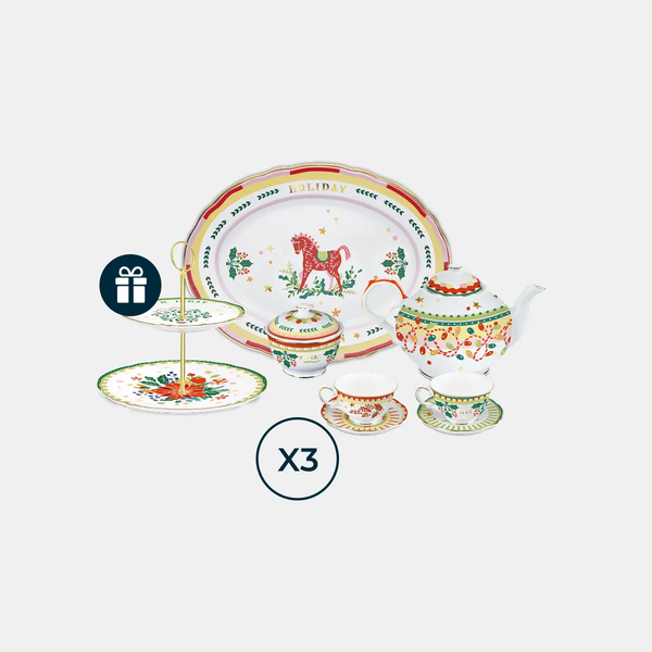 Porcelain Tea Set for 6 – Mamma Mia Xmas Amprio Milano