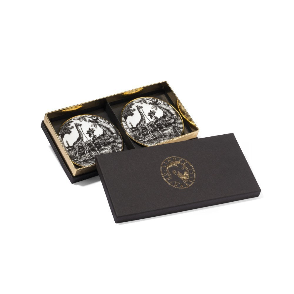 Set of 2 Glass Coaster Sunset Safari - Souvenir de Voyage (SG1000053) #1