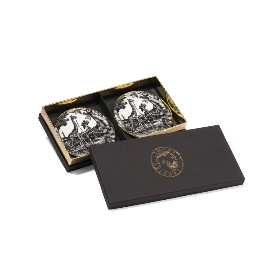 Set of 2 Glass Coaster Sunset Safari - Souvenir de Voyage (SG1000053) #1
