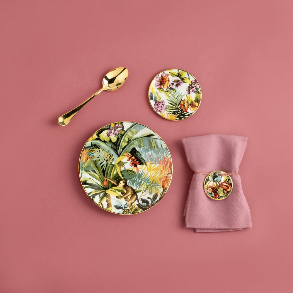 Set of 2 Glass Coaster White - Exotic Jungle (SG2000050) #2