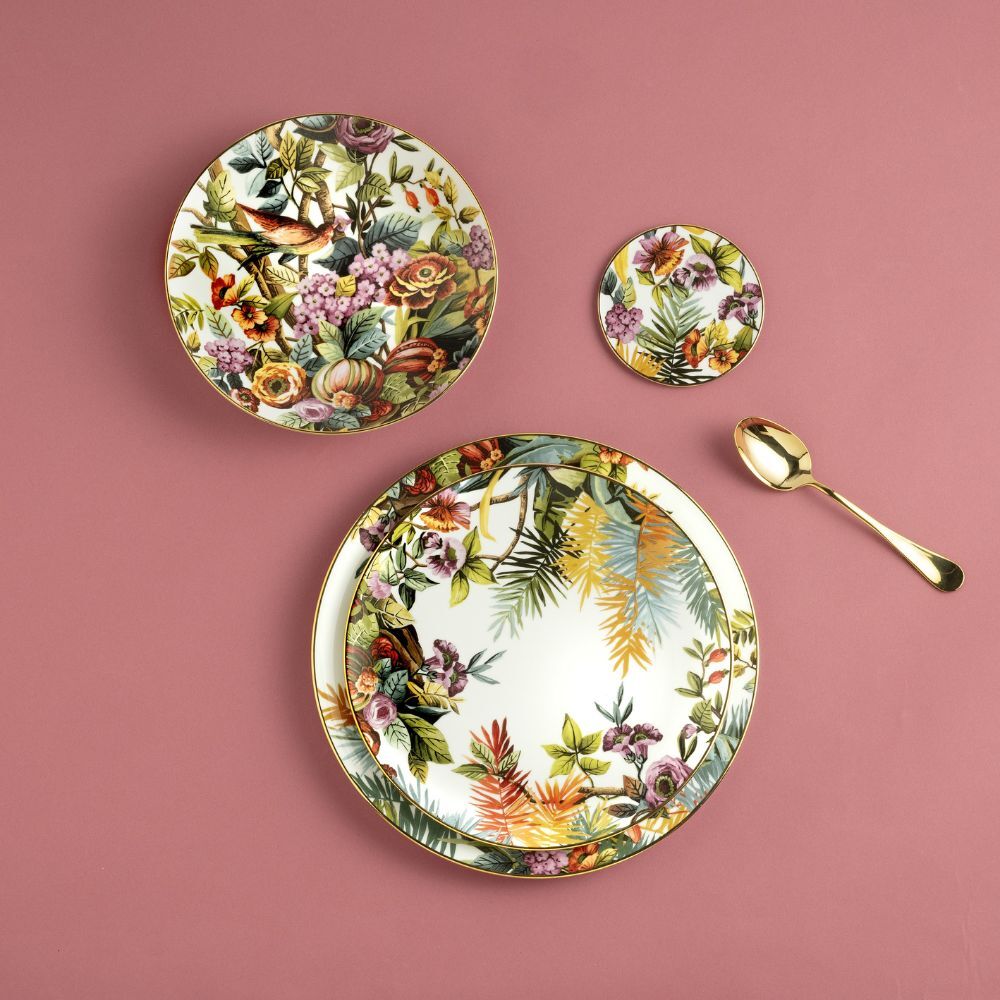 Set of 2 Glass Coaster White - Exotic Jungle (SG2000050) #5
