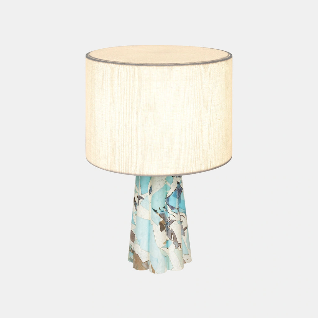 Aquamarine Bucket Lamp / Linen - Stories of Italy