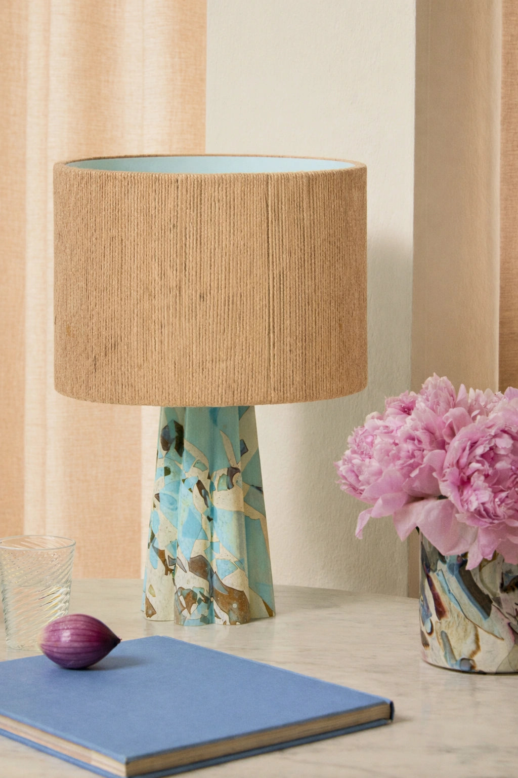 Aquamarine Bucket Lamp / Rope - Stories of Italy