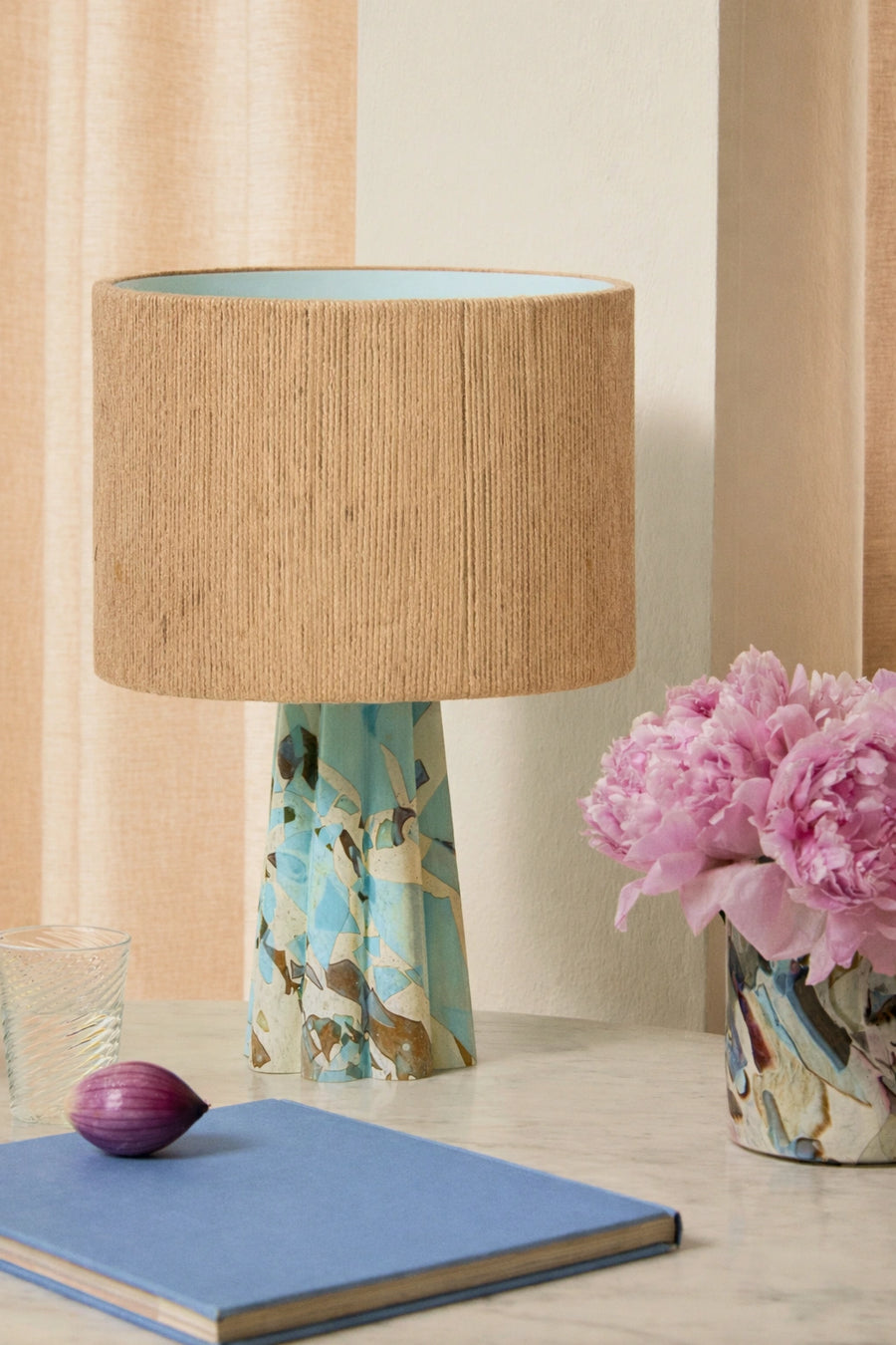 Aquamarine Bucket Lamp / Rope - Stories of Italy