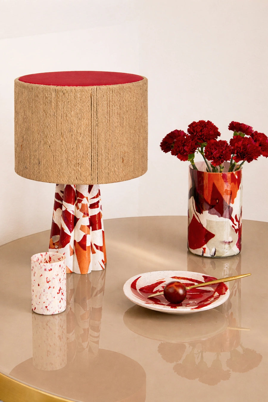 Red Bucket Lamp / Rope - Stories of Italy