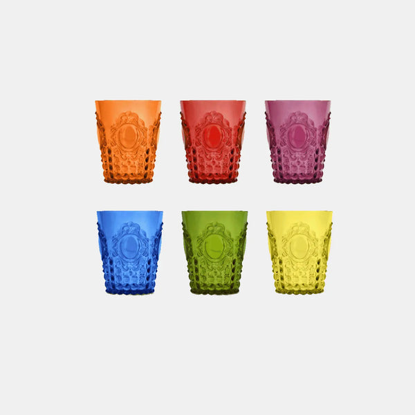 Set 6 Acrylic Water Glasses - Baroque & Rock