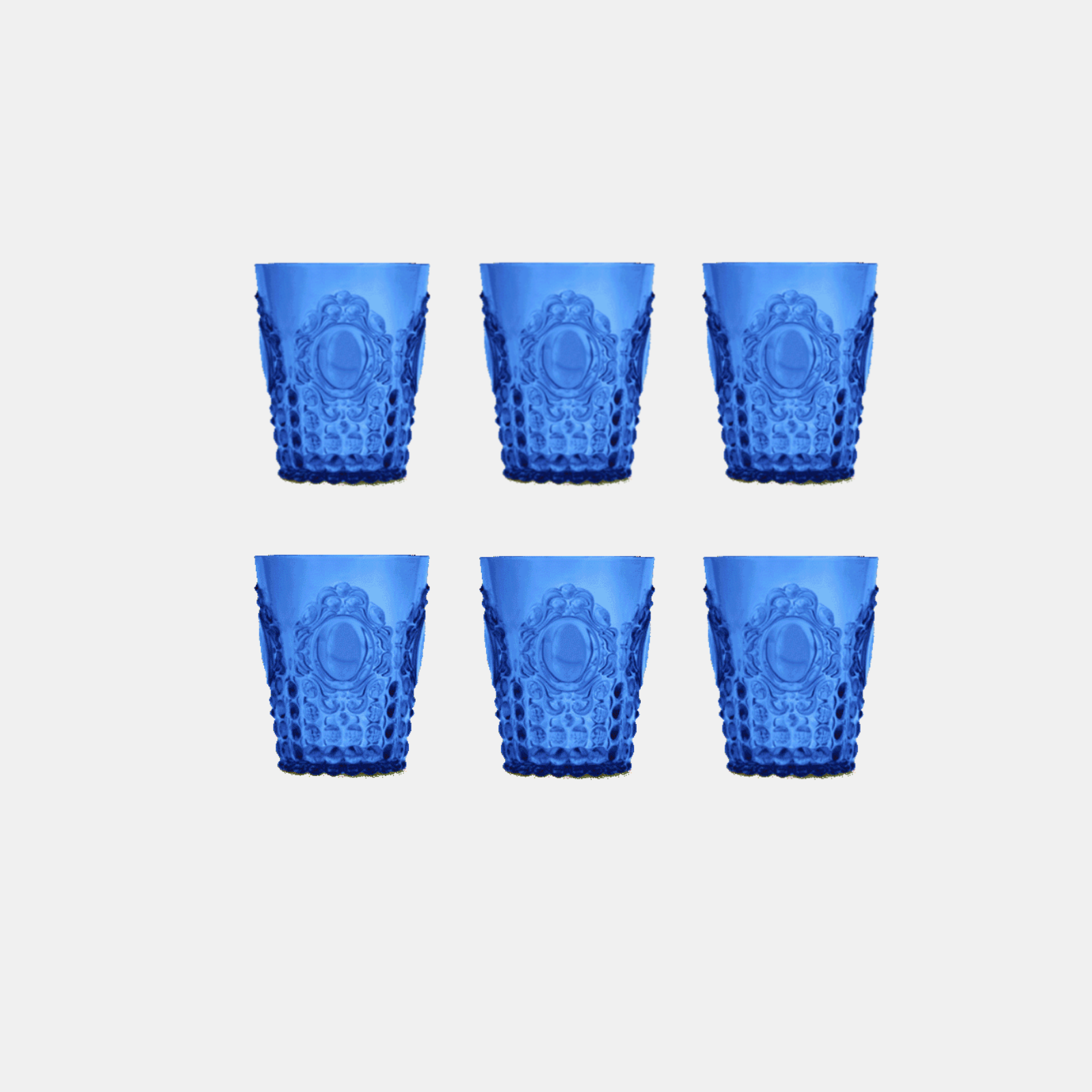 Set 6 Acrylic Water Glasses - Baroque & Rock Amprio Milano