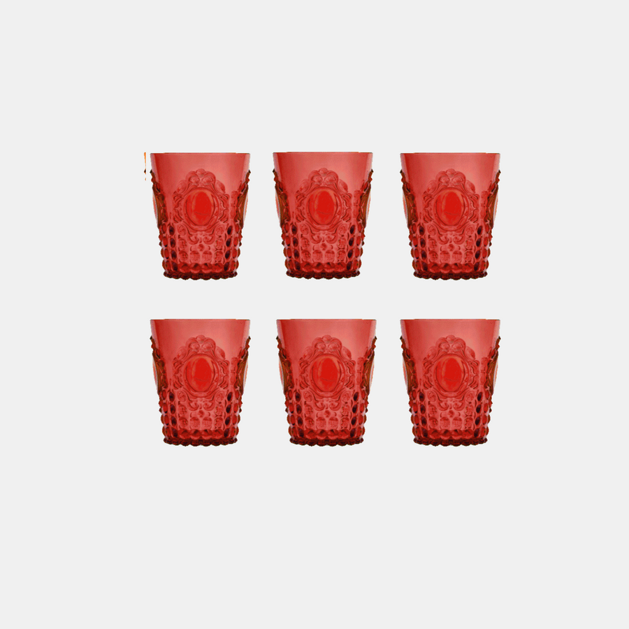 Set 6 Acrylic Water Glasses - Baroque & Rock Amprio Milano