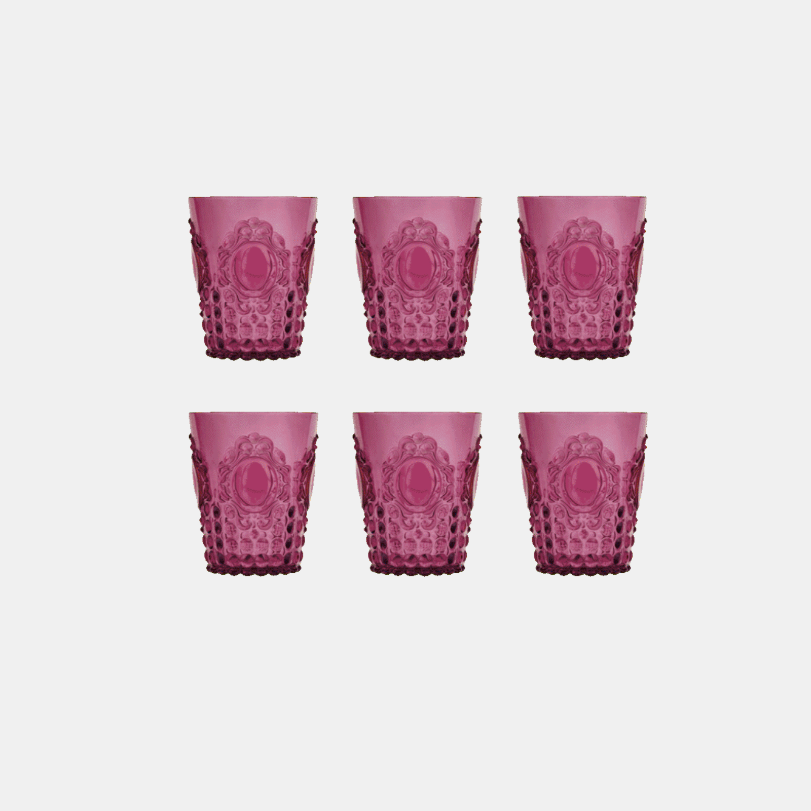 Set 6 Acrylic Water Glasses - Baroque & Rock Amprio Milano