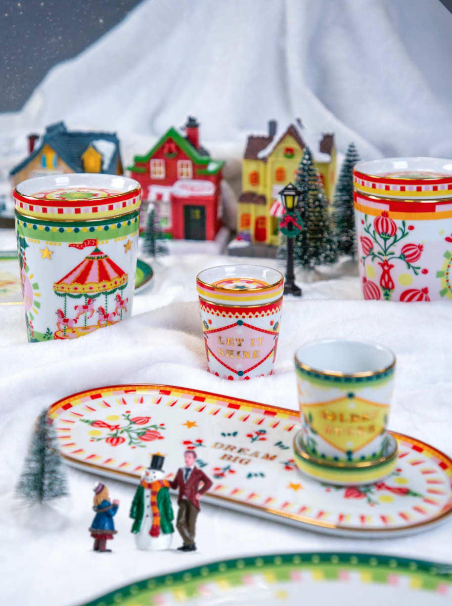 9-Piece Porcelain Dinner Set with cups - Mamma Mia Xmas Amprio Milano