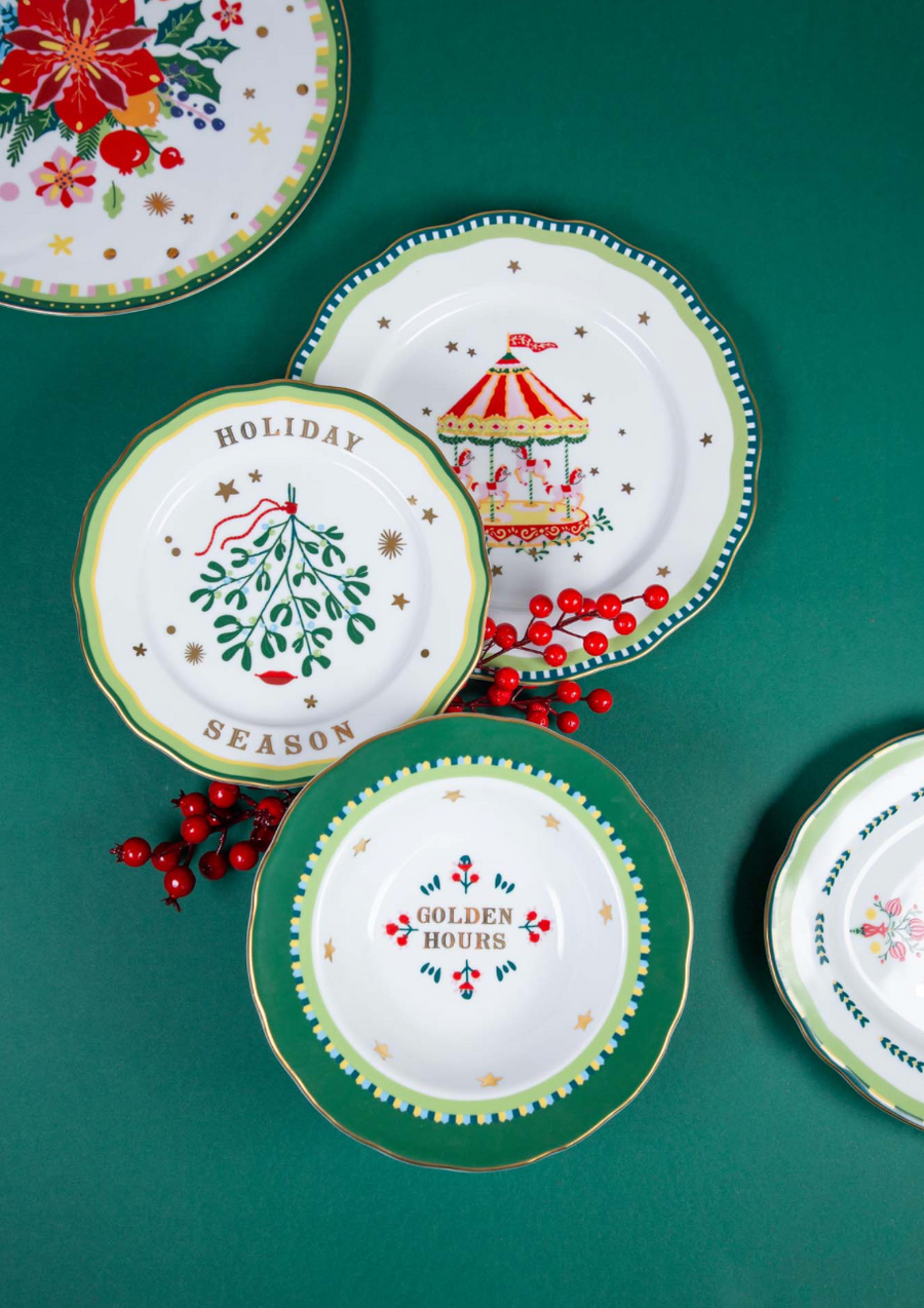 16-Piece Porcelain Dinner Set with Plates - Mamma Mia Xmas Amprio Milano