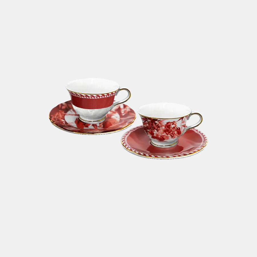 Sest 2 Tea Cups Porcelain – Le Rouge – Amprio Milano