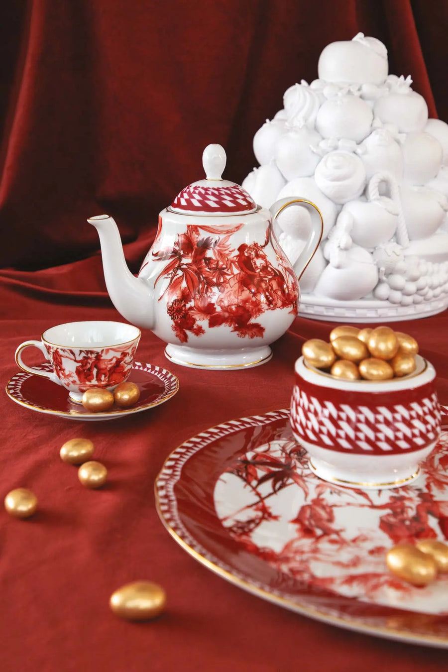 Sest 2 Tea Cups Porcelain – Le Rouge – Amprio Milano