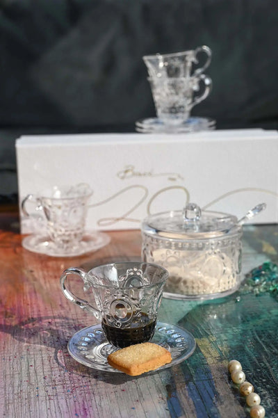 Set 2 Coffee Cup & Saucer - Baroque & Rock
