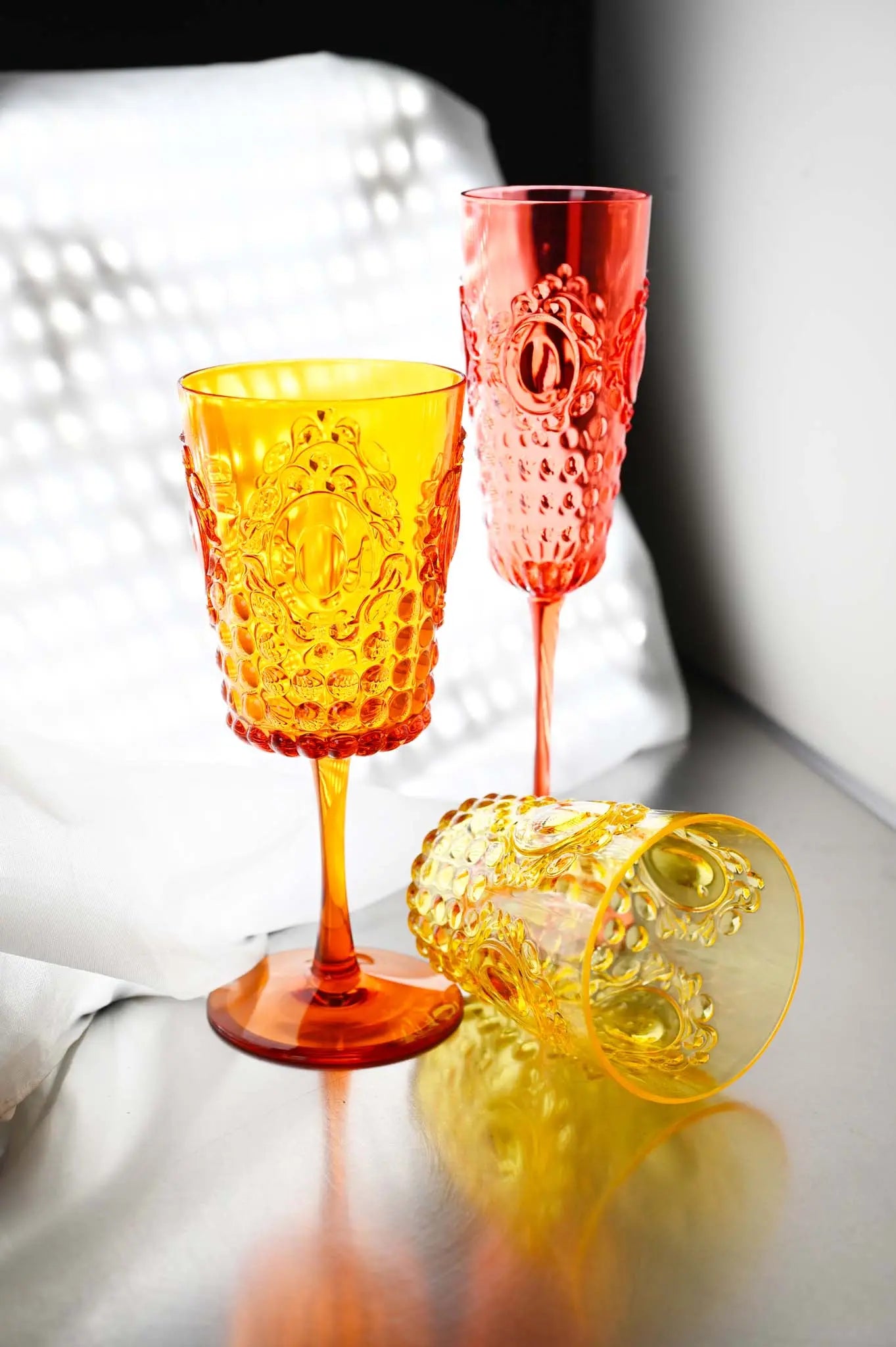 Anniversary Set 6 Acrylic Water Glasses - Baroque & Rock - Amprio Milano