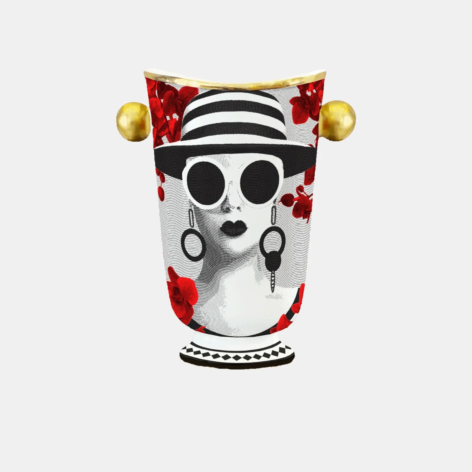 Vase With Sphere Handles Mrs. White - Amprio Milano