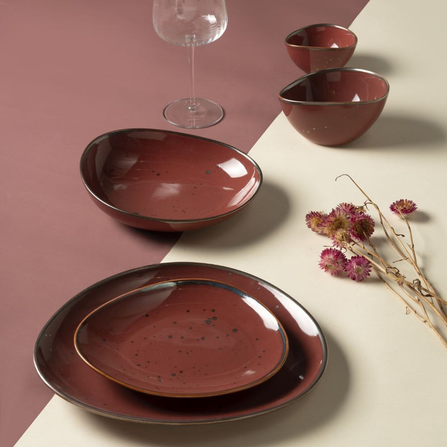 Dessert Plate Marsala Red - Aqua Cottage (700724229) #1002