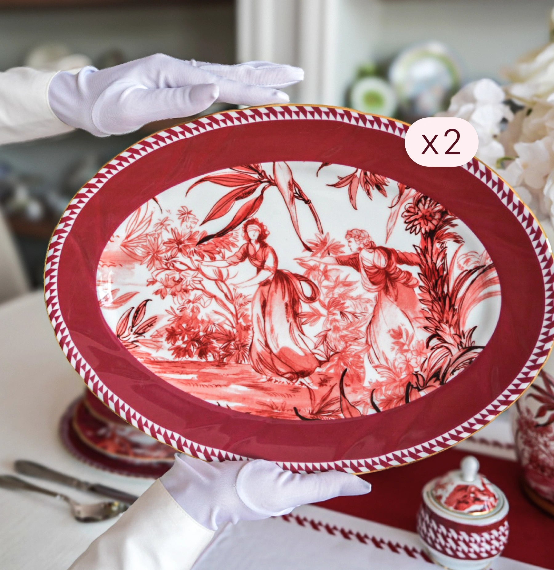 80 Pieces Dinner, Tea & Décor Set for 12 — Le Rouge