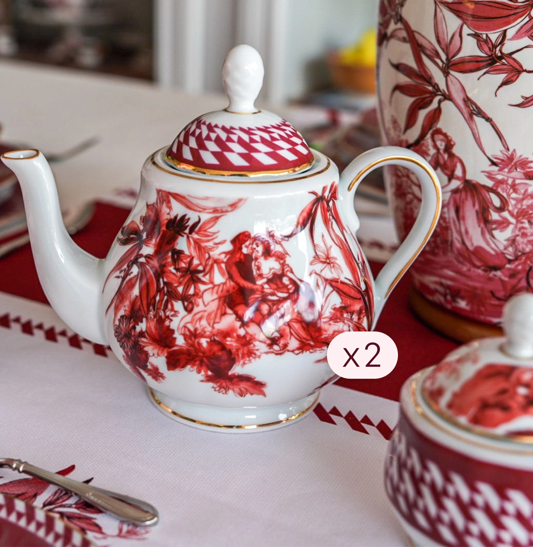 80 Pieces Dinner, Tea & Décor Set for 12 — Le Rouge