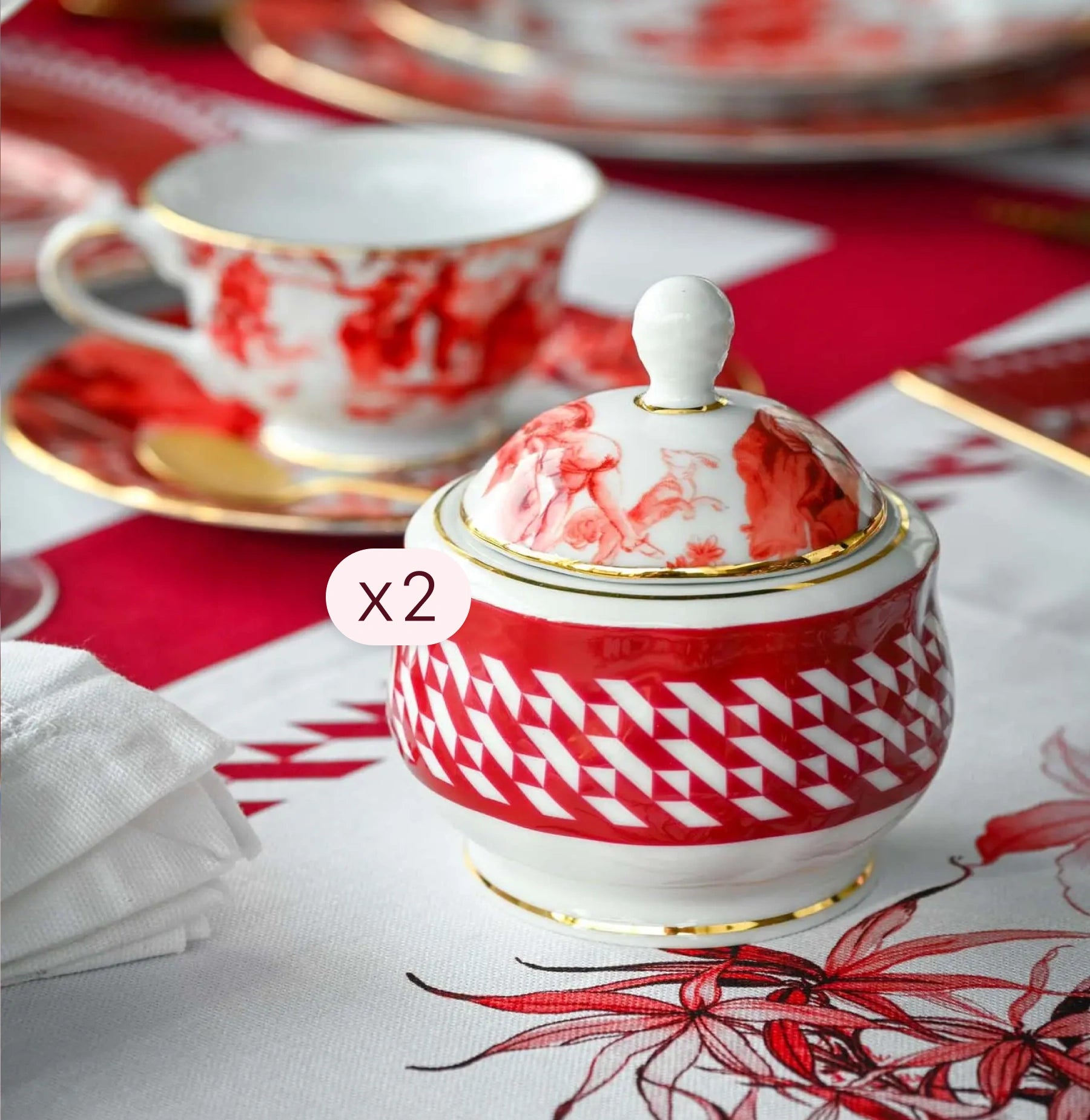 80 Pieces Dinner, Tea & Décor Set for 12 — Le Rouge