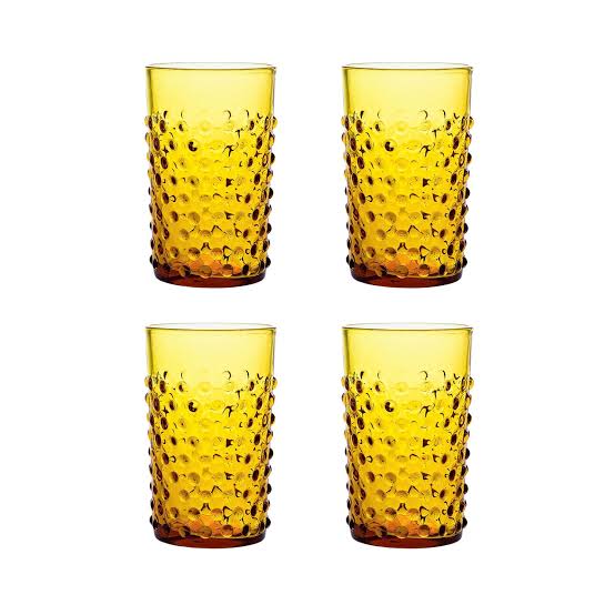 Hobnail Tumblers Set of 4 — Amber