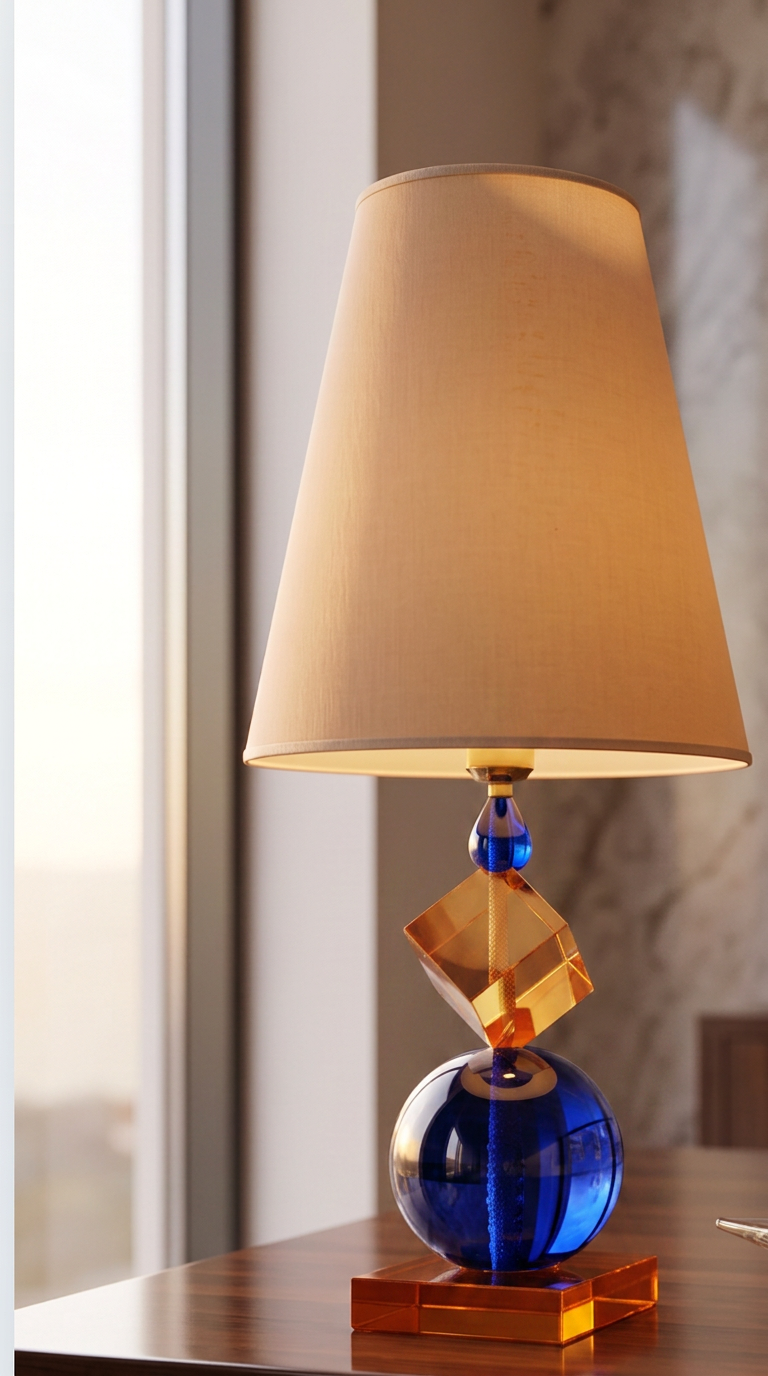 Charlottina Lamp Custom - Royal Blue & Amber