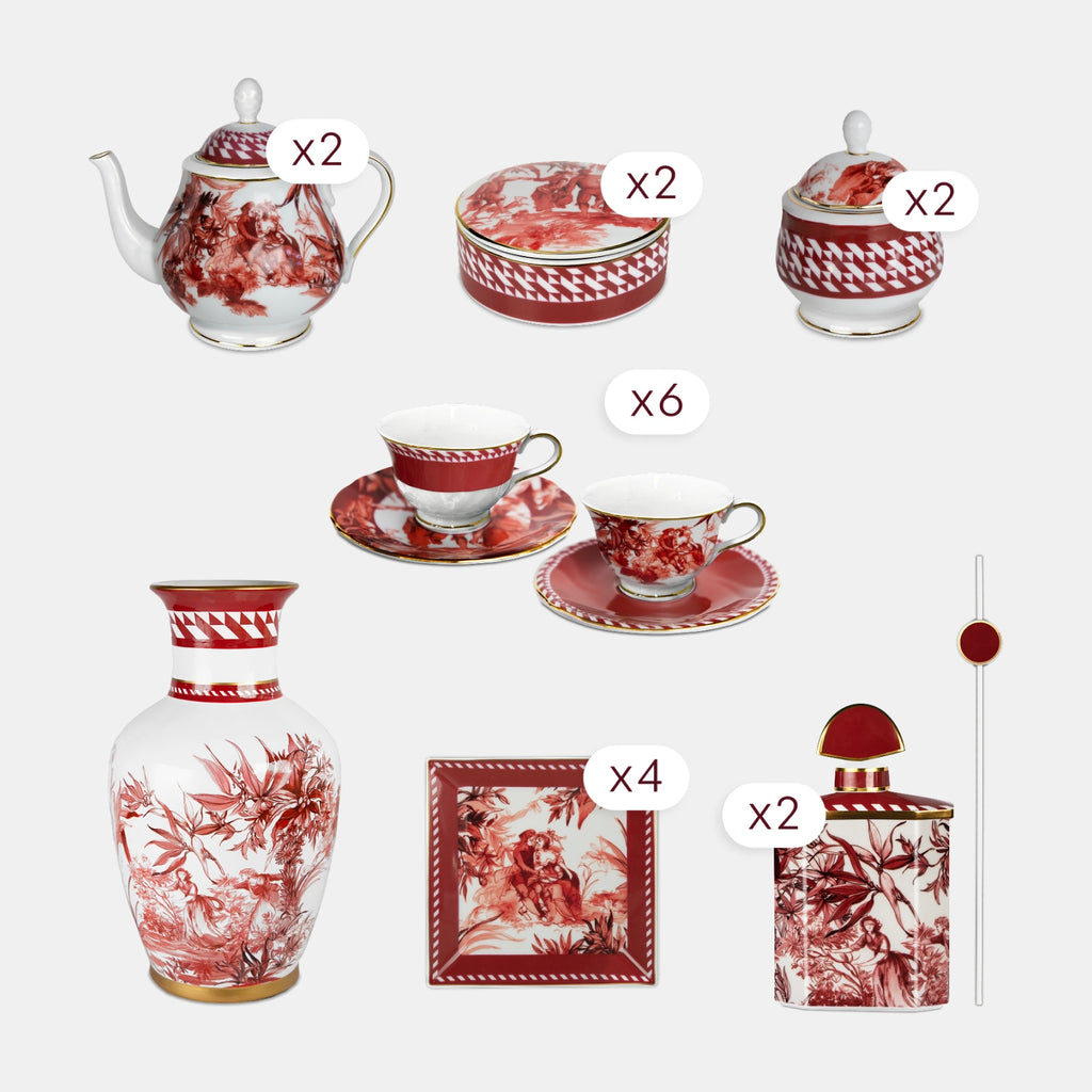 106 Pieces Dinner, Tea, Table & Décor Set for 12 — Le Rouge