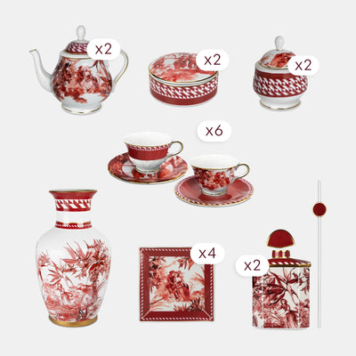106 Pieces Dinner, Tea, Table & Décor Set for 12 — Le Rouge