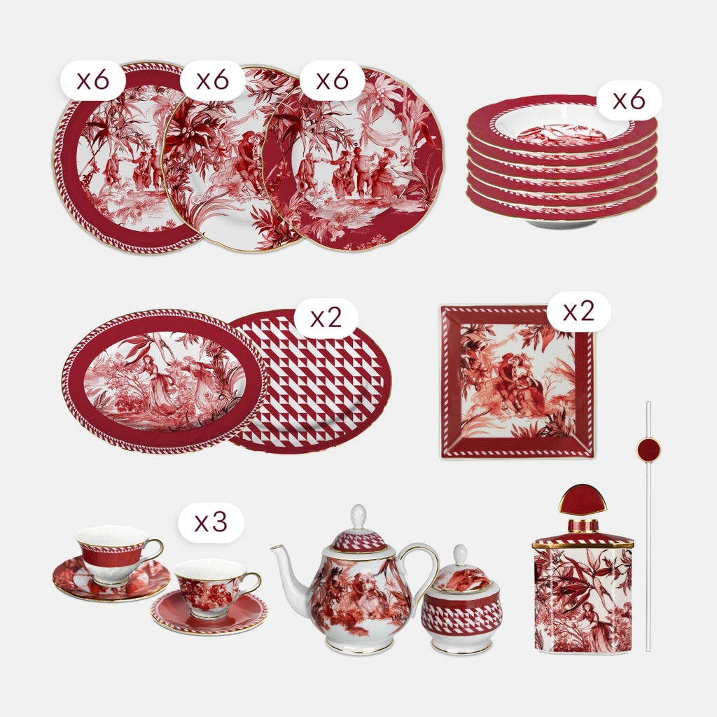 44 Pieces Dinner & Tea Set for 6 — Le Rouge