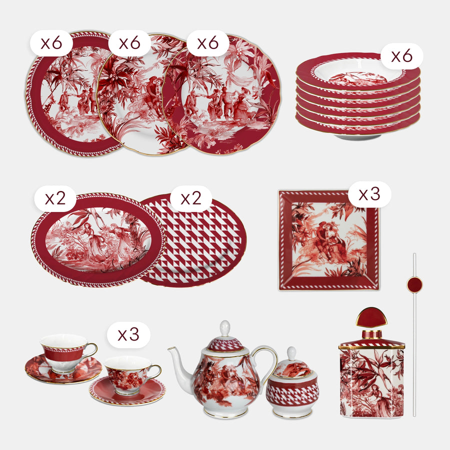 44 Pieces Dinner & Tea Set for 6 — Le Rouge