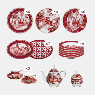 50 Pieces Dinner, Tea & Décor Set for 6 — Le Rouge