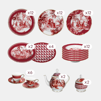 80 Pieces Dinner, Tea & Décor Set for 12 — Le Rouge